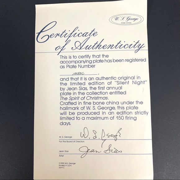 W.S. George FineChina ‘Silent Night’ Collect Plate - Picture 4 of 7